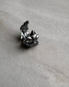 oxidised silver leaf ear cuff